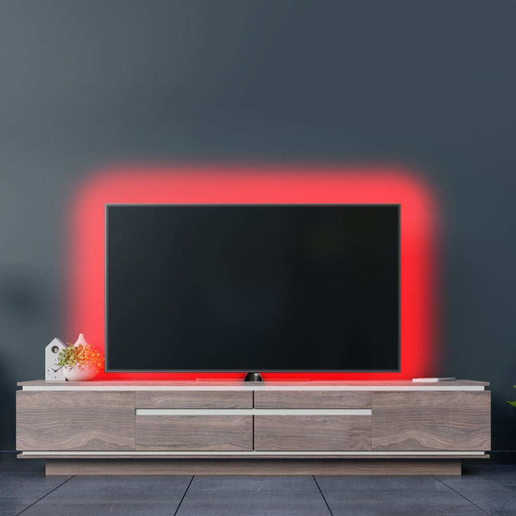 Zestaw V-TAC do taśm LED SMD5050 15W/m 90 LED/m RGB+3IN1 5m Kompatybilny z Alexa i Google Home z pilotem i zasilaczem IP65